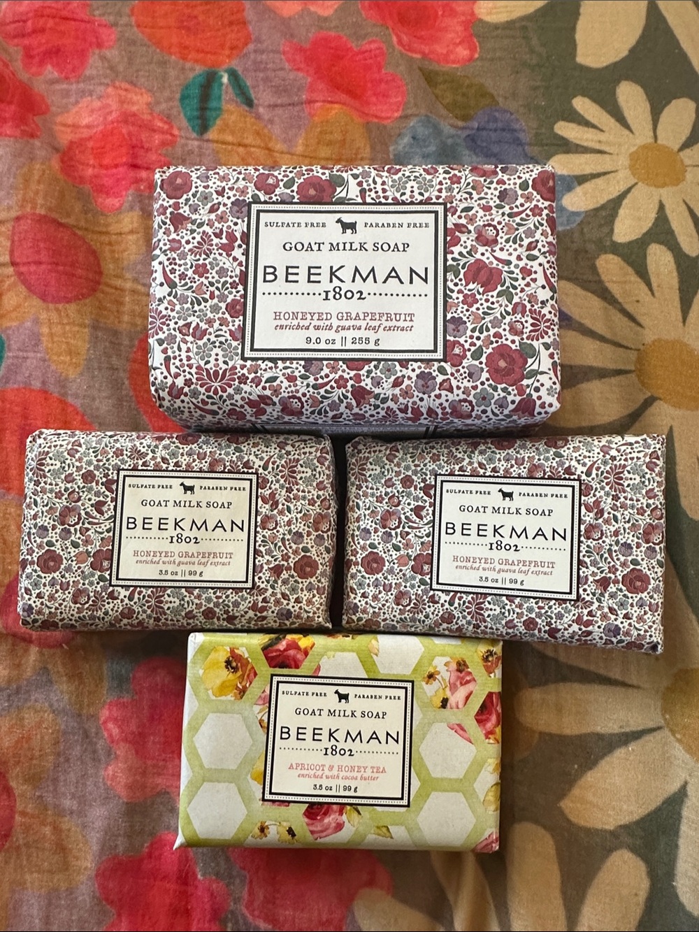 Beekman 1802 Honeyed Grapefruit Soaps Apricot & Honey Soap Floral Packaged Paper